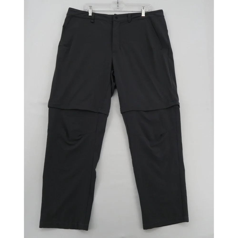 The North Face Mens 38x32 Convertible Hiking Pants Zip Off Shorts Gray Regular
